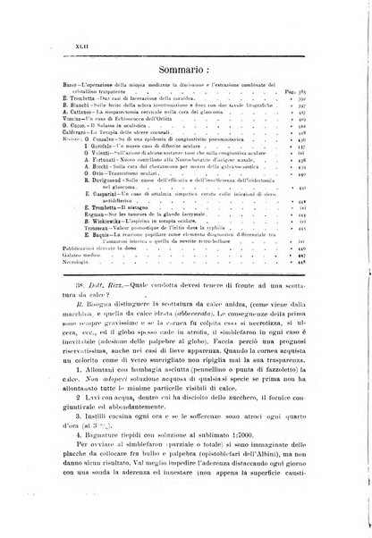 La Clinica oculistica periodico mensile per i medici pratici