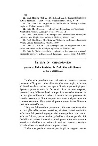 La Clinica oculistica periodico mensile per i medici pratici