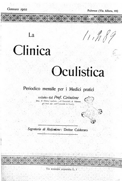 La Clinica oculistica periodico mensile per i medici pratici