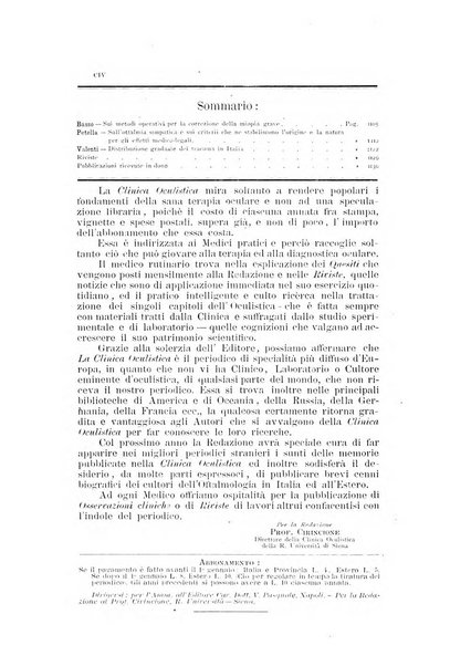 La Clinica oculistica periodico mensile per i medici pratici