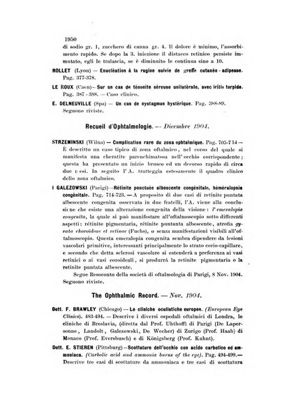 La Clinica oculistica periodico mensile per i medici pratici