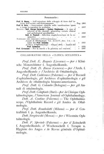 La Clinica oculistica periodico mensile per i medici pratici