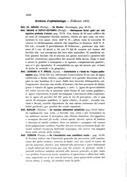 La Clinica oculistica periodico mensile per i medici pratici