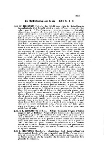 La Clinica oculistica periodico mensile per i medici pratici