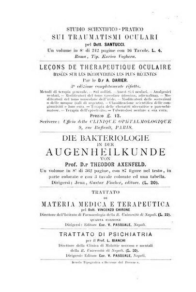 La Clinica oculistica periodico mensile per i medici pratici