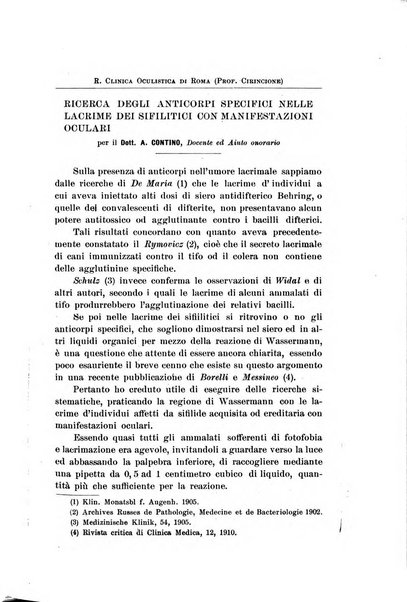 La Clinica oculistica periodico mensile per i medici pratici