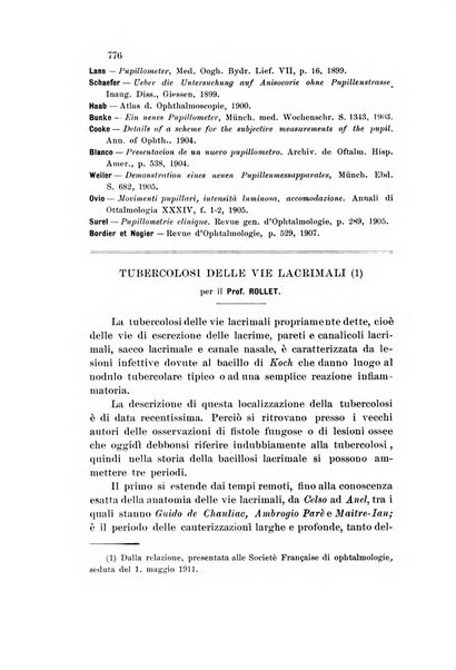 La Clinica oculistica periodico mensile per i medici pratici