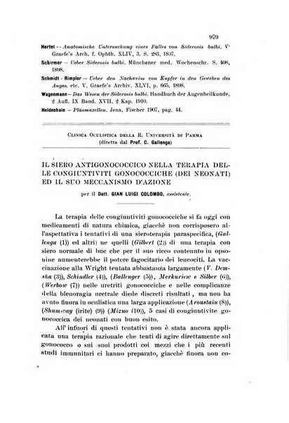 La Clinica oculistica periodico mensile per i medici pratici