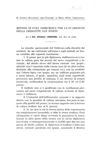 La Clinica oculistica periodico mensile per i medici pratici