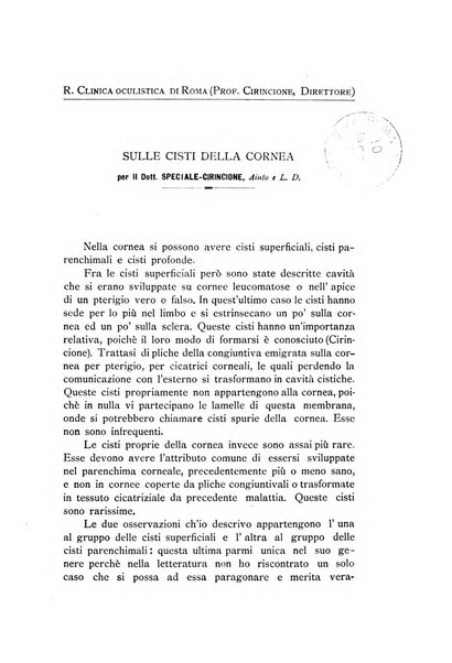 La Clinica oculistica periodico mensile per i medici pratici