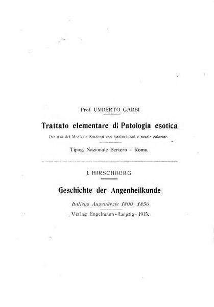 La Clinica oculistica periodico mensile per i medici pratici