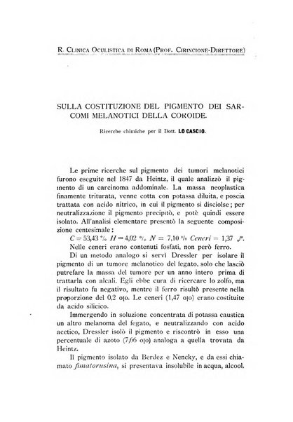 La Clinica oculistica periodico mensile per i medici pratici