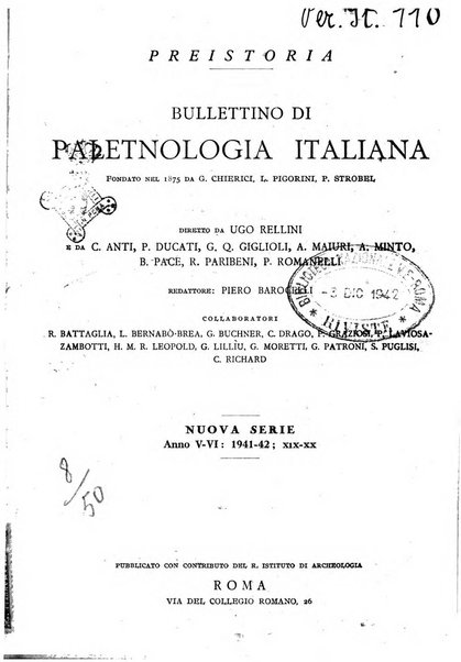 Preistoria bullettino di paletnologia italiana