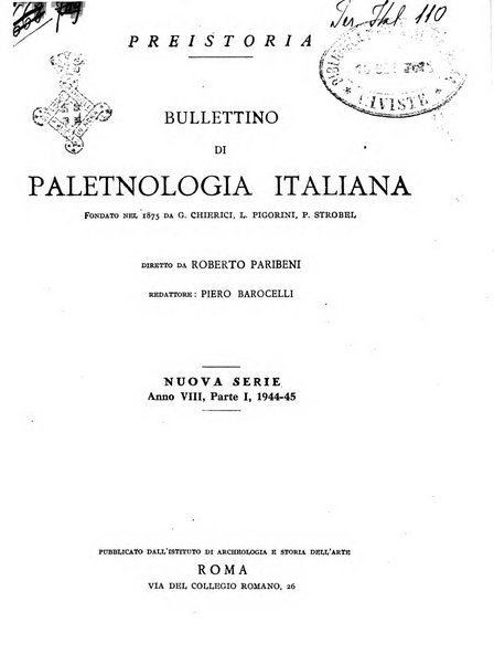 Preistoria bullettino di paletnologia italiana