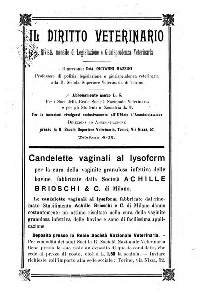 Archivio scientifico della Reale Società nazionale veterinaria