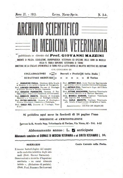 Archivio scientifico di medicina veterinaria