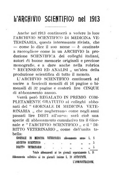 Archivio scientifico di medicina veterinaria