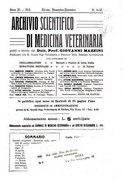 Archivio scientifico di medicina veterinaria