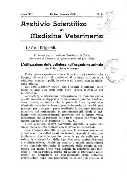 Archivio scientifico di medicina veterinaria