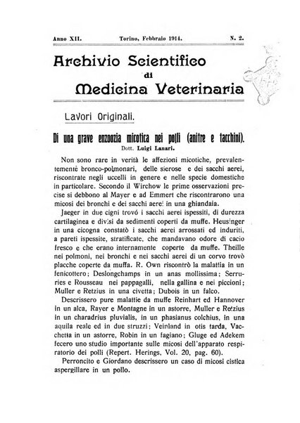 Archivio scientifico di medicina veterinaria