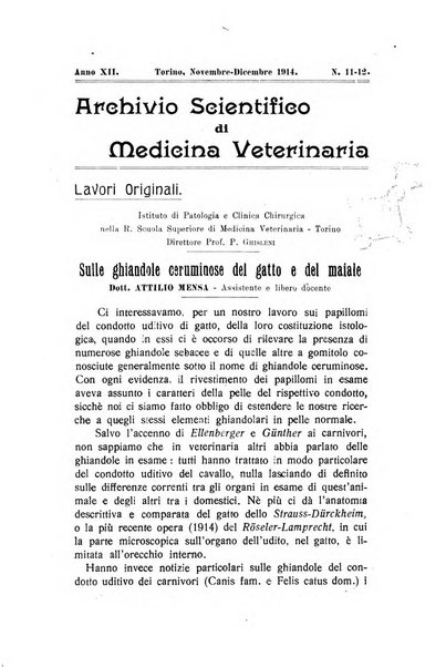 Archivio scientifico di medicina veterinaria