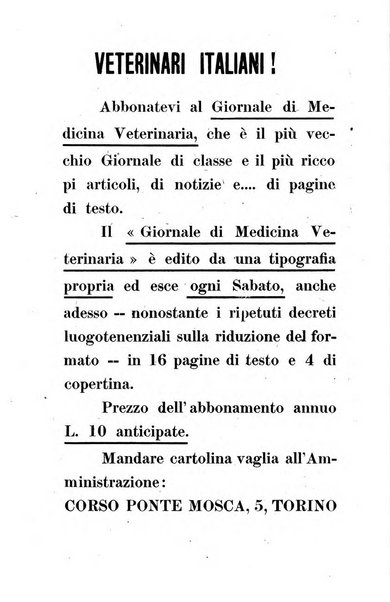 Archivio scientifico di medicina veterinaria