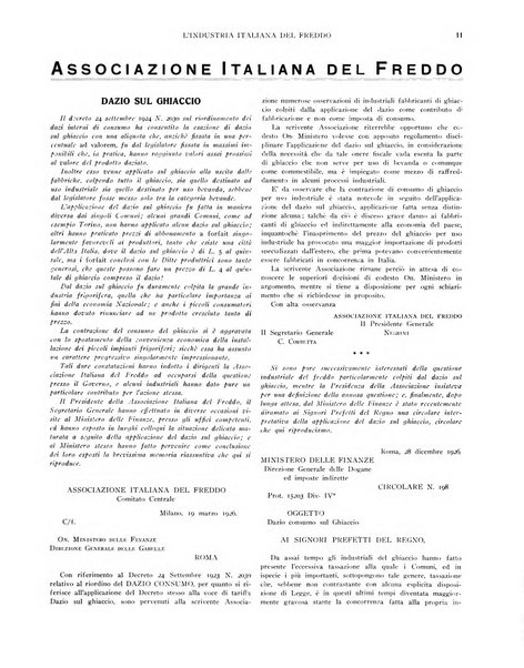 L'industria italiana del freddo periodico mensile, scientifico, tecnico, economico, sindacale