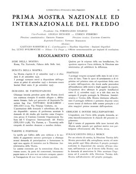 L'industria italiana del freddo periodico mensile, scientifico, tecnico, economico, sindacale