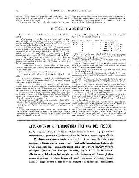 L'industria italiana del freddo periodico mensile, scientifico, tecnico, economico, sindacale