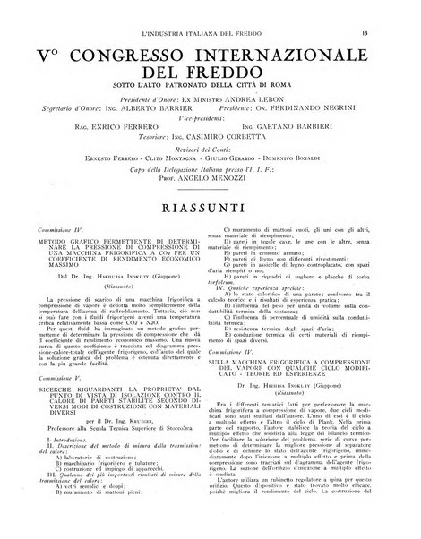 L'industria italiana del freddo periodico mensile, scientifico, tecnico, economico, sindacale