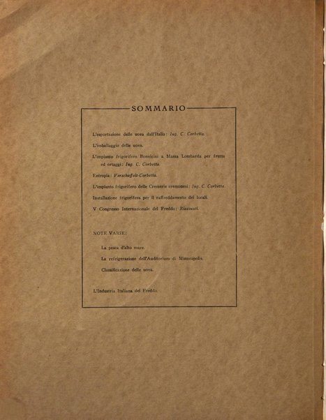 L'industria italiana del freddo periodico mensile, scientifico, tecnico, economico, sindacale