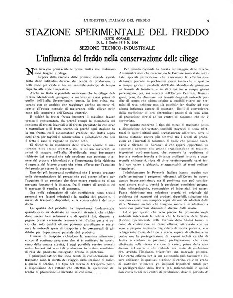 L'industria italiana del freddo periodico mensile, scientifico, tecnico, economico, sindacale