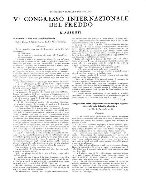 L'industria italiana del freddo periodico mensile, scientifico, tecnico, economico, sindacale