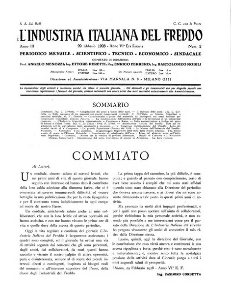 L'industria italiana del freddo periodico mensile, scientifico, tecnico, economico, sindacale