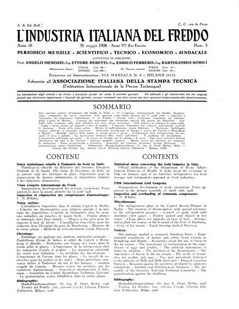 L'industria italiana del freddo periodico mensile, scientifico, tecnico, economico, sindacale