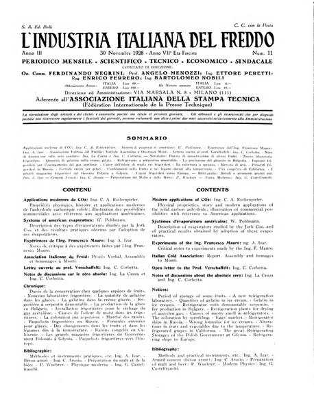 L'industria italiana del freddo periodico mensile, scientifico, tecnico, economico, sindacale