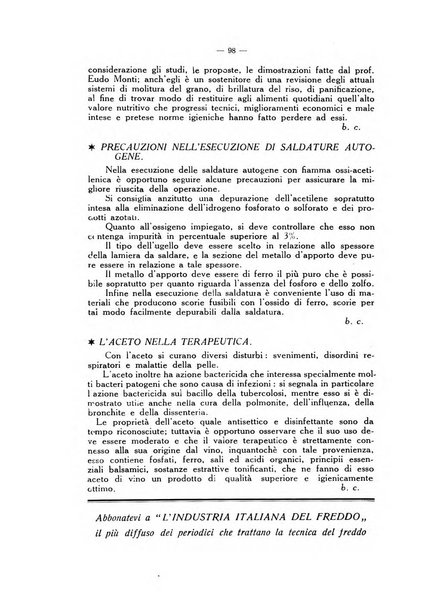 L'industria italiana del freddo periodico mensile, scientifico, tecnico, economico, sindacale