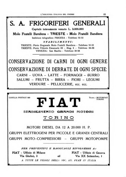 L'industria italiana del freddo periodico mensile, scientifico, tecnico, economico, sindacale