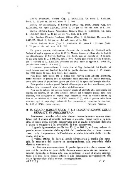 L'industria italiana del freddo periodico mensile, scientifico, tecnico, economico, sindacale