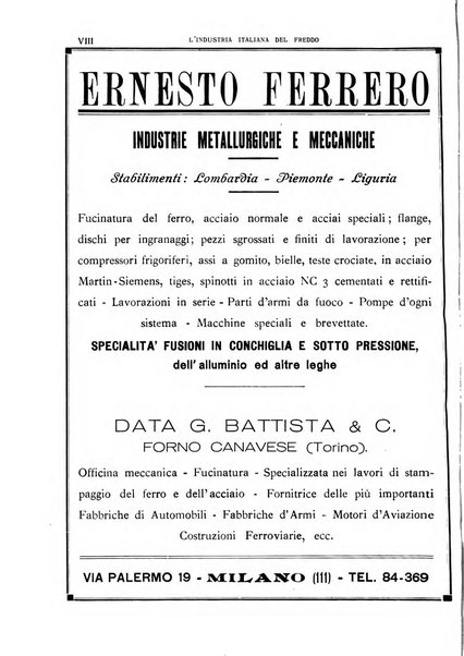 L'industria italiana del freddo periodico mensile, scientifico, tecnico, economico, sindacale