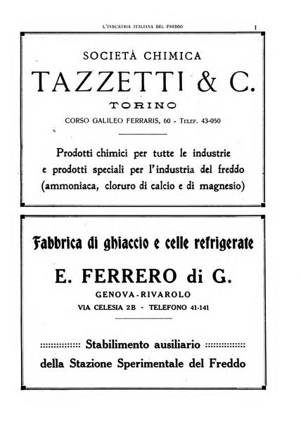 L'industria italiana del freddo periodico mensile, scientifico, tecnico, economico, sindacale