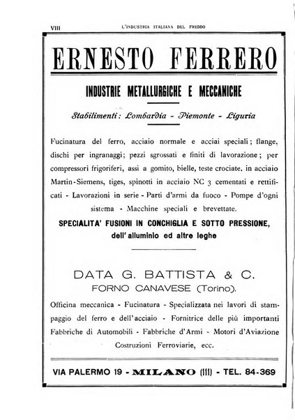 L'industria italiana del freddo periodico mensile, scientifico, tecnico, economico, sindacale