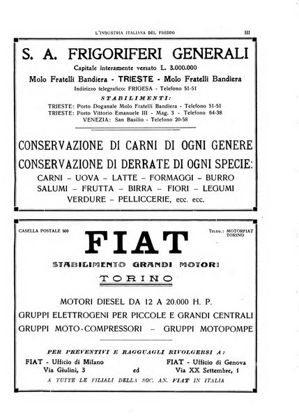 L'industria italiana del freddo periodico mensile, scientifico, tecnico, economico, sindacale