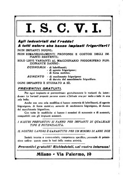 L'industria italiana del freddo periodico mensile, scientifico, tecnico, economico, sindacale