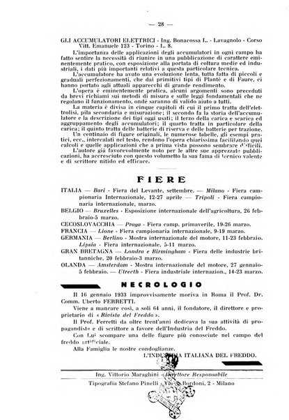 L'industria italiana del freddo periodico mensile, scientifico, tecnico, economico, sindacale