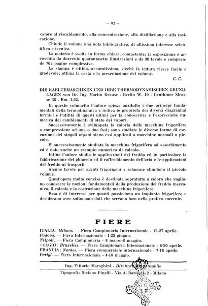 L'industria italiana del freddo periodico mensile, scientifico, tecnico, economico, sindacale