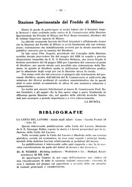 L'industria italiana del freddo periodico mensile, scientifico, tecnico, economico, sindacale