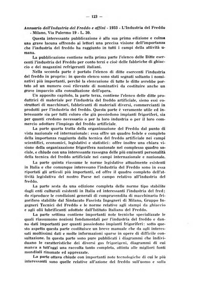 L'industria italiana del freddo periodico mensile, scientifico, tecnico, economico, sindacale