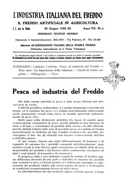 L'industria italiana del freddo periodico mensile, scientifico, tecnico, economico, sindacale