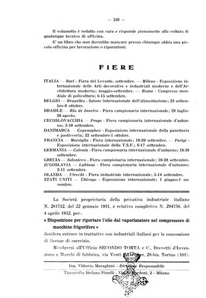 L'industria italiana del freddo periodico mensile, scientifico, tecnico, economico, sindacale